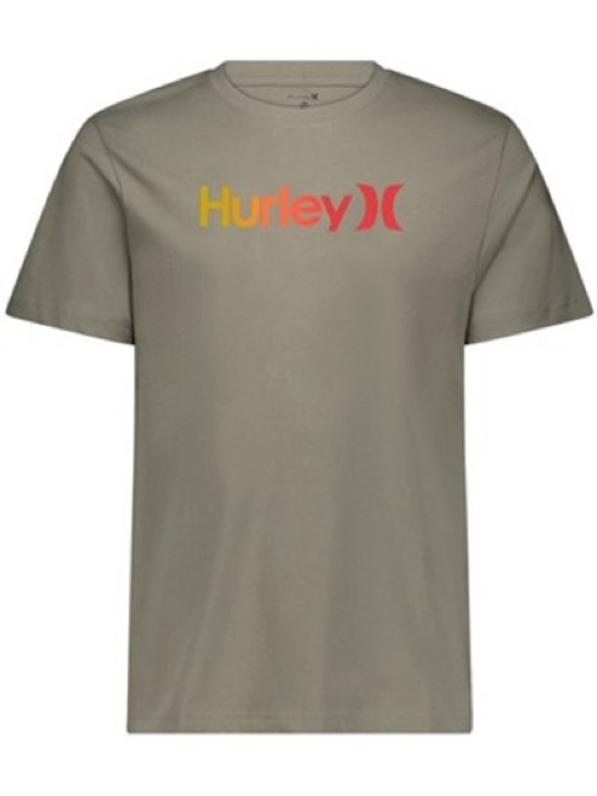 Hurley Other - Hurley Olive Logo Tee with Yellow-to-Red Gradient Size M NWT
